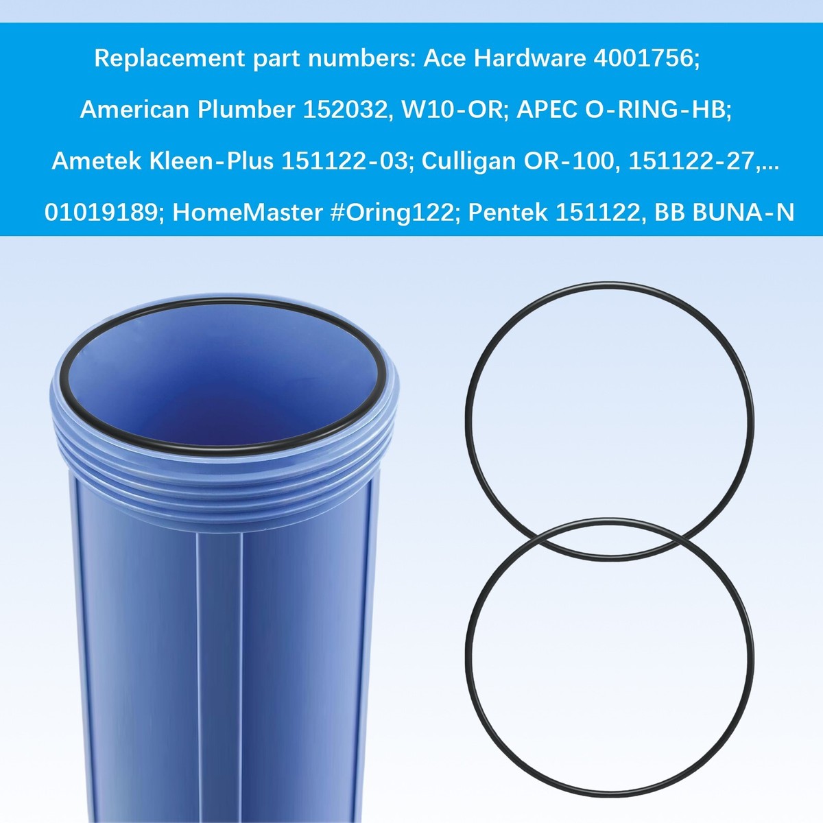 5-Pack O-Ring Gasket Seals Compatible With Pentek 151122 Big Blue Water Filter Housings - View #10