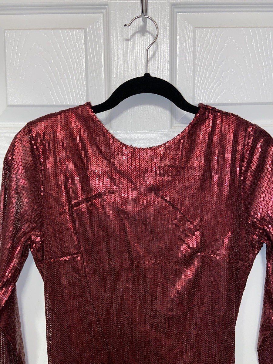 rebecca stella sequin dress Rebecca Stella Women's Backless Red Sequin Dress 31.5 Neck To Bottom Size:  S