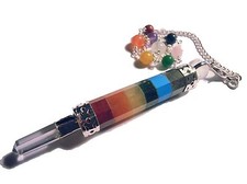 Trójstronne wahadło 7 czakr z pojedynczych kamieni 