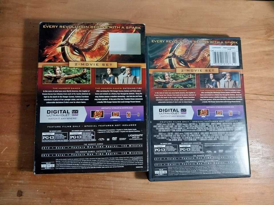 The Hunger Games and Catching Fire 2-Movie Set  DVD + 3D Slipcover #71 - Image 3 of 3