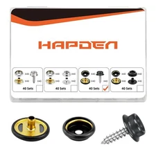 120 Pcs Snap ButtonsSnap Fasteners Kit 15mm Stainless Steel Snaps Marine Grad...