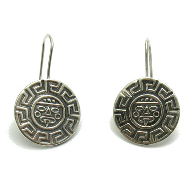Stylish Sterling Silver Earrings Meanders Solid 925 Empress E000638 Handmade