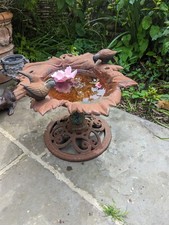 Beautiful Vintage Circa 1950's Cast Iron Bird Bath