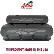 Big Block Chevy 468 Tall Black Valve Covers Engraved Logo - Ansen Usa