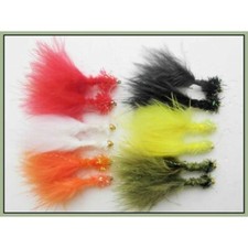 Cactus Collar Fritz Flies, 12 Mixed colours, Goldhead, Size 10, Fishing Flies