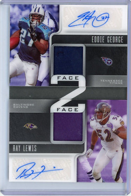 2020 Panini Playbook Face to Face Dual Autograph Eddie George Ray Lewis 24 of 25
