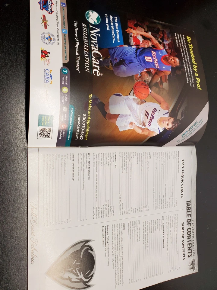 2013-14 DePaul Blue Demons Women's Basketball program - Jasmine Penny-Kelsey Smi - Image 4 of 4