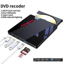 External CD DVD Drive USB 3.0 Writer Burner Player for PC Laptop Windows Linux