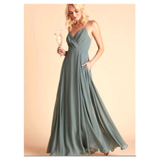 Anthropologie BHLDN Moss Green Eva Bridesmaid Dress Size Small