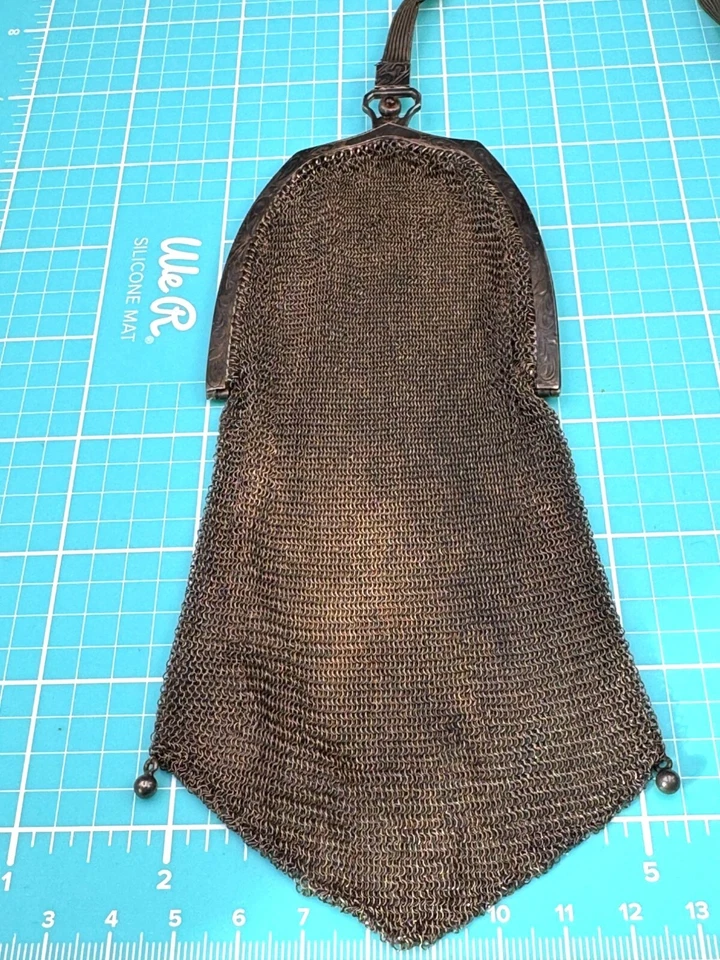 Cartera de plata esterlina Art Deco Whiting & Davis malla para damas 90,7 gramos REA Foto 2 de 4