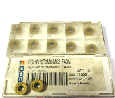 12 SECO Wendeplatten zum Fräsen RDHW 10T3 M0-M03 F40M Neu H54716