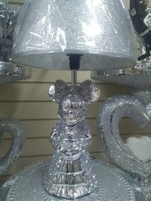Minnie Mouse Lamp with Shade Crushed Diamond Crystal Sparkly Silver Mirrore