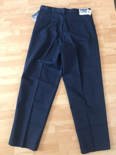 Universal School Uniform Pants By Just Strutten Mens 34 Navy Flat Front - Picture 7 of 12
