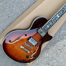 12 String Electric Guitar Semi-Hollow Body Brown Professional Guitar
