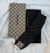 Balenciaga x Gucci Hacker Project Monogram Black Socks - XL - New - Authentic