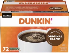 Dunkin' Donuts Medium Roast K-Cup Coffee Pods, Original Blend (72 ct.)