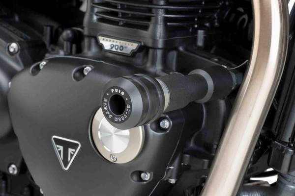 Puig Black Vintage Frame Sliders For Triumph Bonneville Bobber 2017-2024 - Image 2