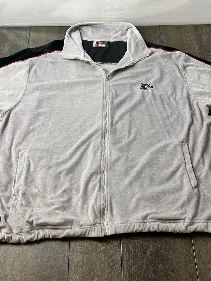 Chaqueta de chándal vintage Y2K Old Skool Urban Wear sensación suave para hombre 4XL gris Foto 3 de 4