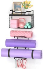 Yoga Mat Holder Black, Wall Mount Yoga Mat St...