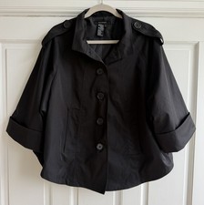 Sandro 2010s Short Trench Coat Jacket In Blac...