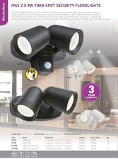 Knightsbridge FLTPB 230 V IP65 18 W LED Twin Spot with PIR. Unused slight damage