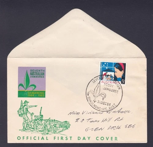 1964 7TH AUSTRALIAN SCOUT JAMBOREE PRE-DECIMAL STAMP FIRST DAY COVER #13