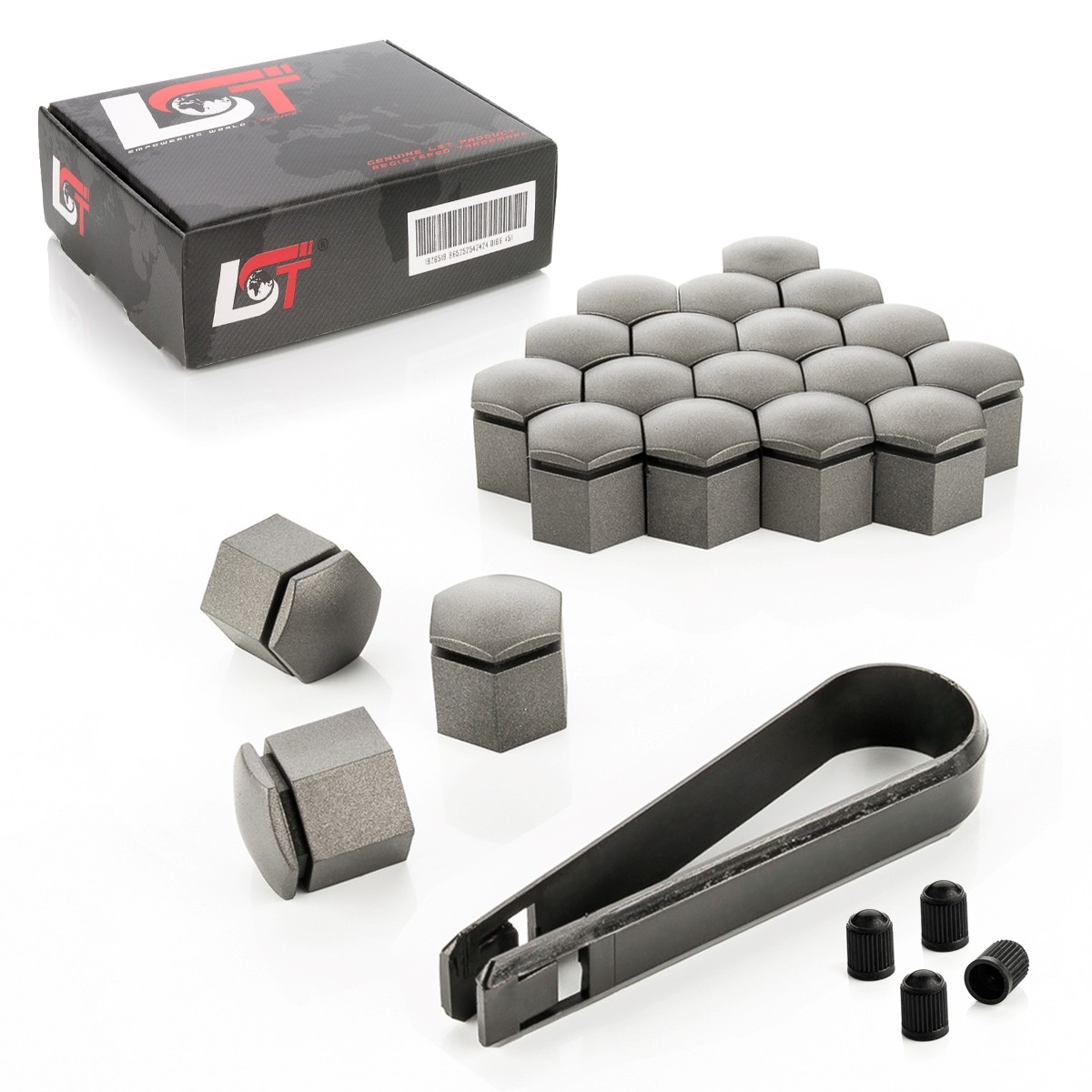 20X Wheel Nut Caps Set Gray 19 Mm For MAYBACH