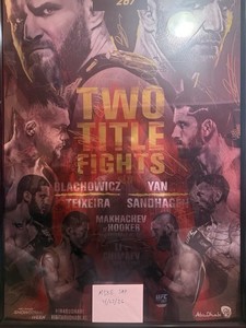 UFC Autographed Posters, glove, and cards