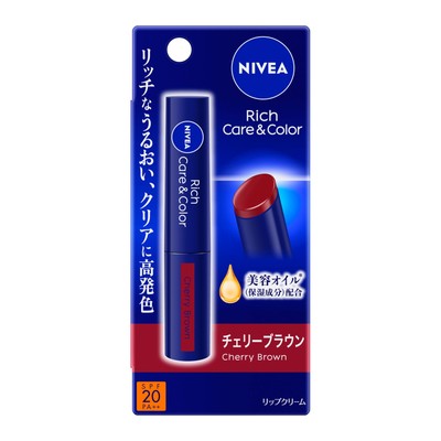 Nivea Rich Care & Color Lip Cherry Brown 2g Japan^