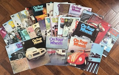 On Four Wheels Vintage Magazine Bundle x28 Mixed Issues Classic Cars 1970s