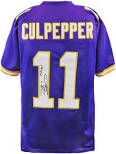 Daunte Culpepper Signed Purple T/B Custom Football Jersey w/3x Pro Bowl (SS COA)