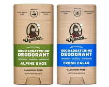2 Pack Dr. Squatch Alpine Sage And Fresh Falls Men’s Natural Deodorant 2.65 oz
