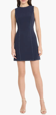 Donna Morgan Short dress Size 16 Contrast Stitch Sleeveless Scuba Knit JAN218