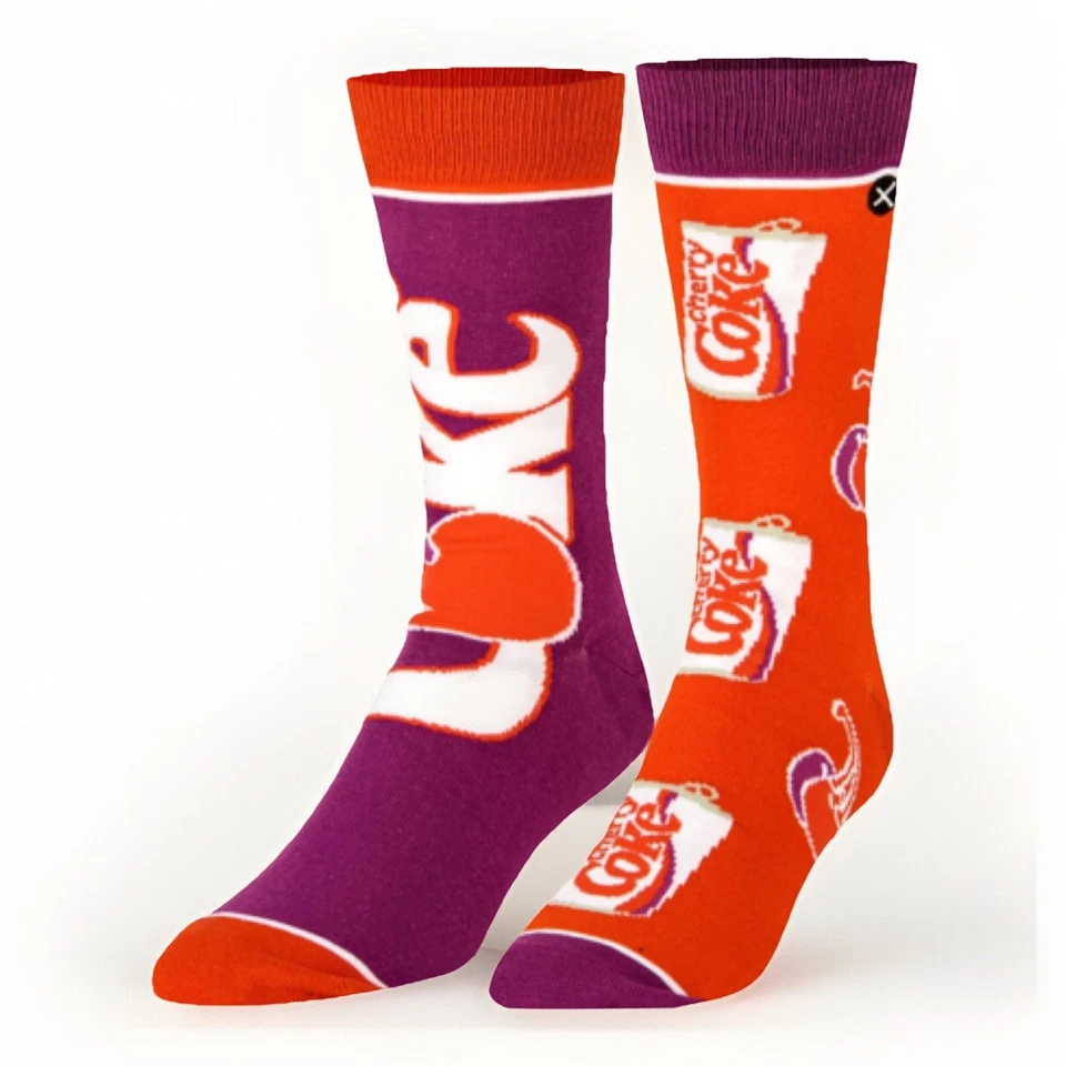Coca-Cola Cherry Coke Socks x Odd Sox Adult Size 8-12 Purple/Red - Image 2 of 4