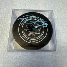 Logan Couture Autographed San Jose Sharks Official Game Puck