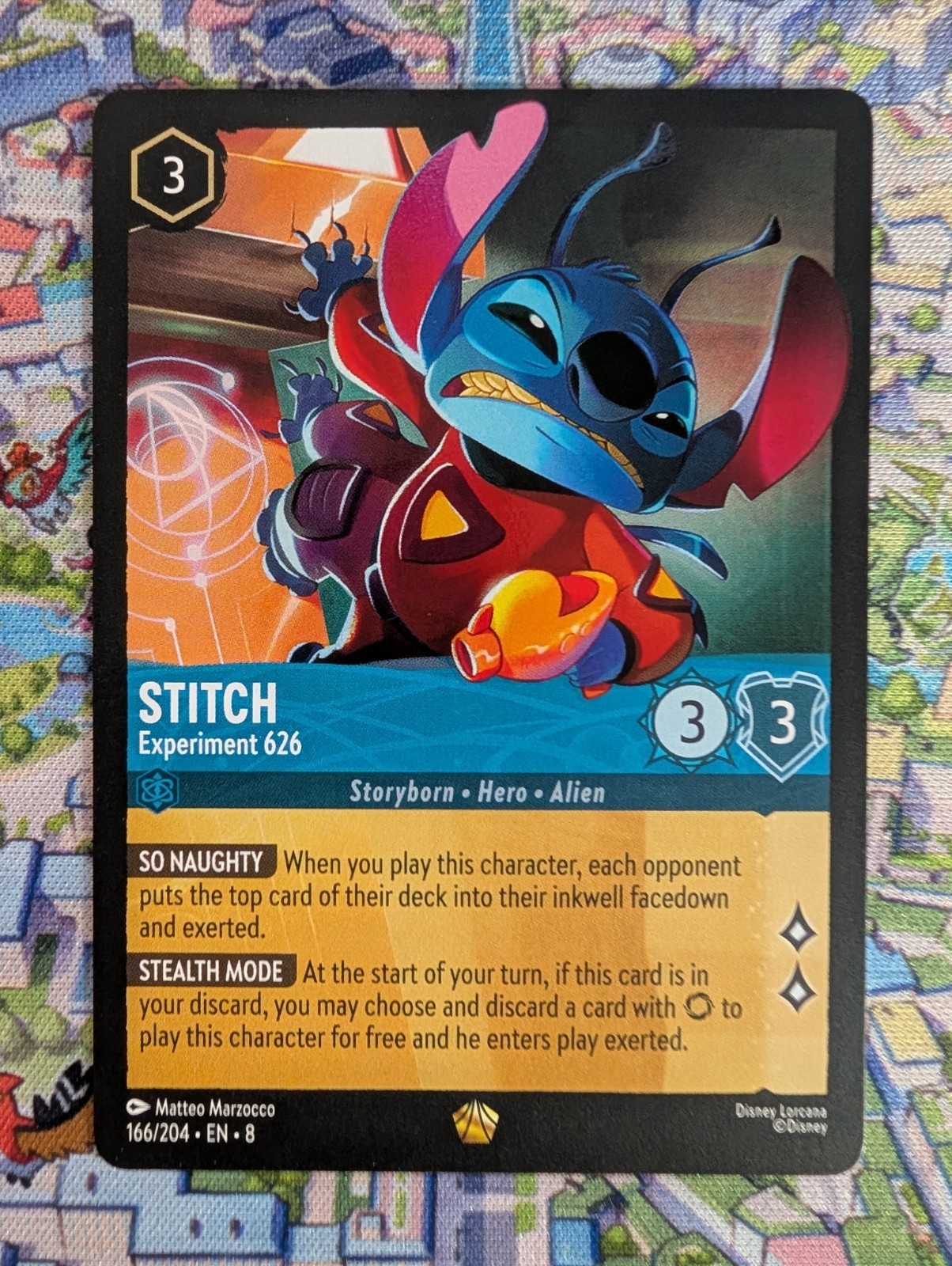 Stitch - Experiment 626 166/204 Lorcana Reign of Jafar Legendary NM