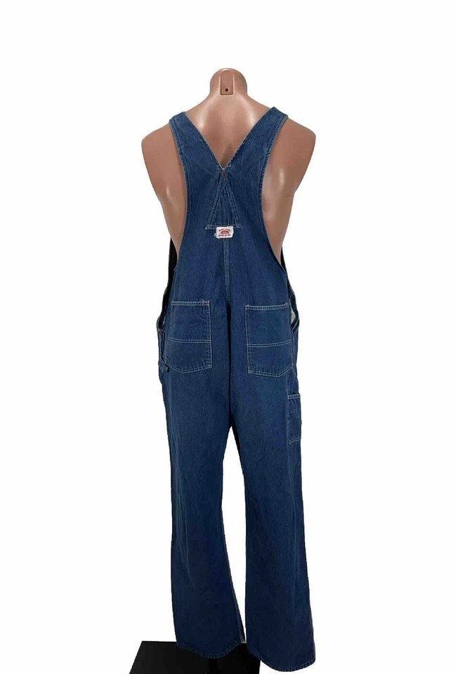 Macacão Road House masculino 40x34 azul denim feito nos EUA vintage anos 80 - Imagem 2 de 4