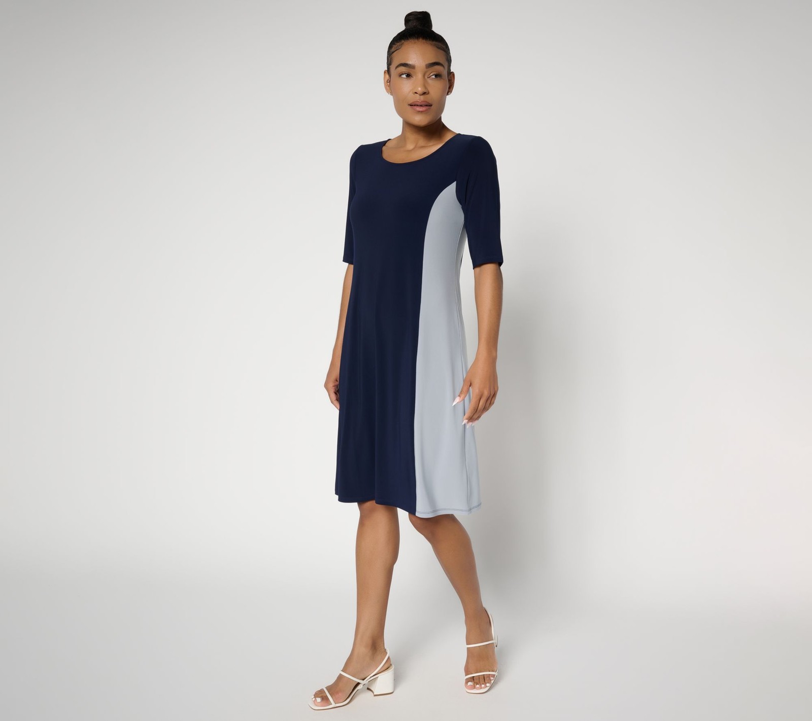Women Control Women's Petite Dress 1XP La Roma Jersey Color Multi-colored