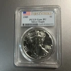 1989 Silver Eagle PCGS Gem BU First Strike Label $1