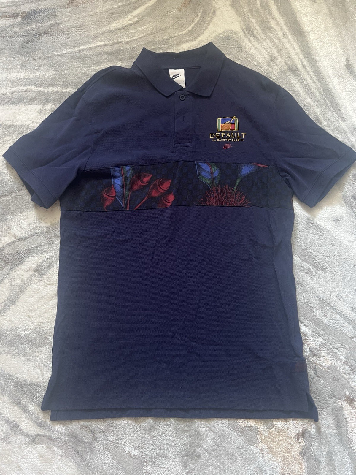 Men’s Vintage Y2K Nike Sportswear Swoosh Logo Mesh Polo Shirt sz S