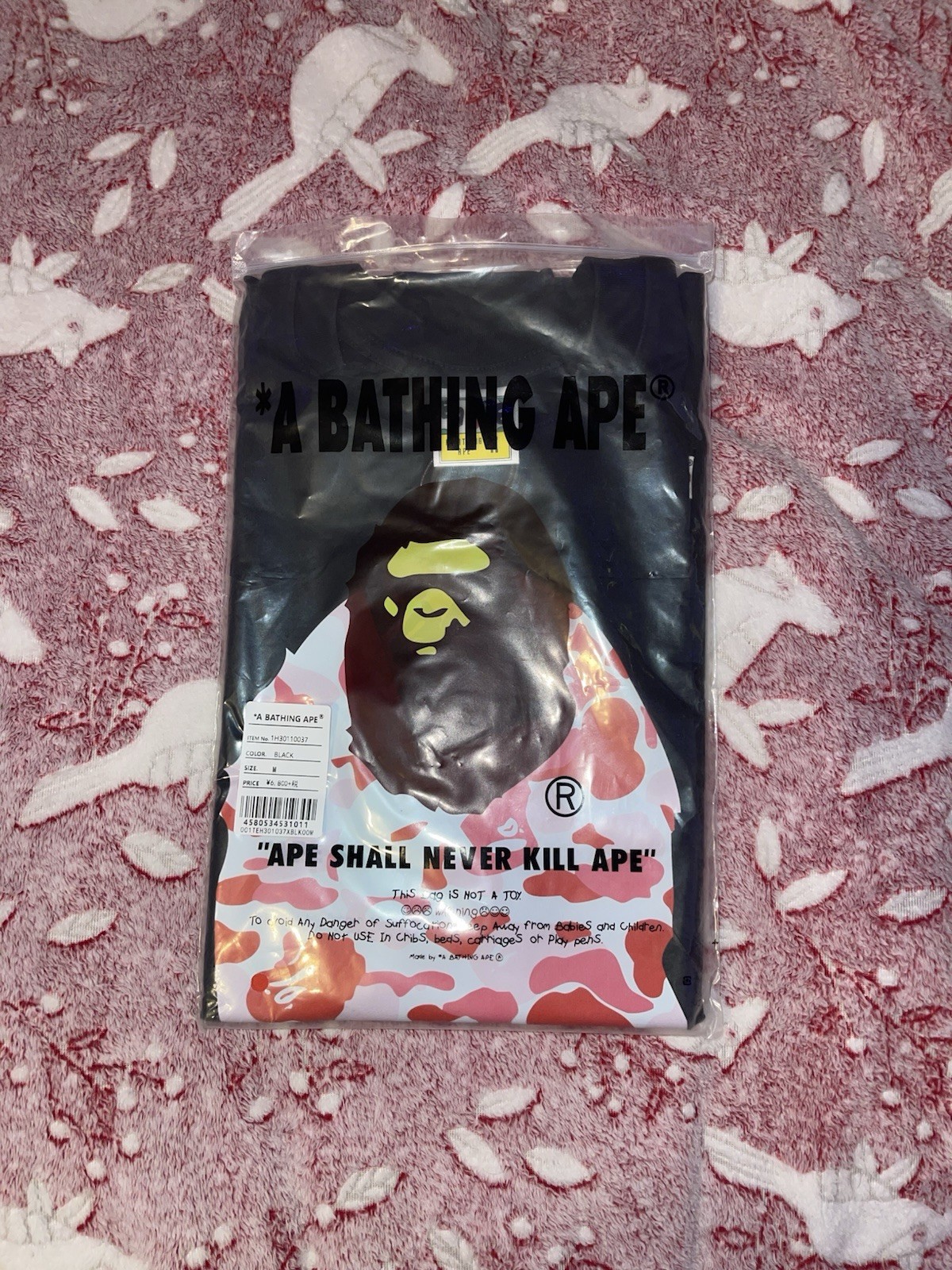 A Bathing Ape Pink Bape T-Shirt Size Medium thumbnail 4