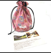 Kimono Remake Traditional Japanese drawstring bag  kimono bag miyagi japan pink