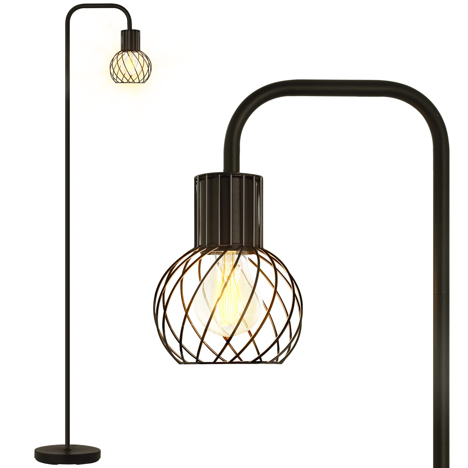 Modern Industrial LED Floor Lamp with 6W Bulb & Foot Switch
