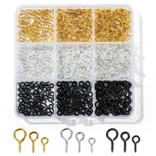 450pcs Small Screw Pins Eye Pins, 3 Color Eye Hooks Screw for Jewelry Making ...