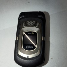 Kyocera Sprint Flip Cell Phone Black Silver Vintage Mobile Device Classic Style