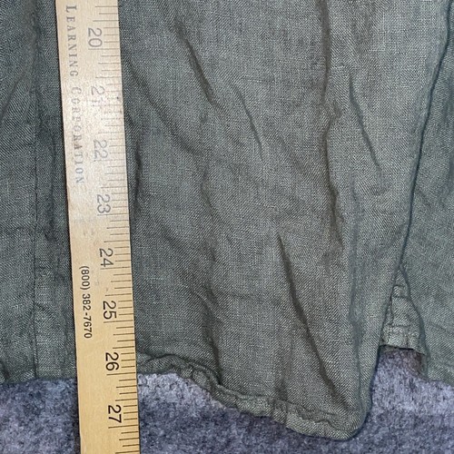 Cobblestone Living Women’s L / XL Sage 100% Linen Patch Pockets - Picture 5 of 7
