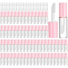 100PCS 1.2ML Clear Mini Lip Gloss Tube Bulk Empty Lipgloss Tubes with Wand and R