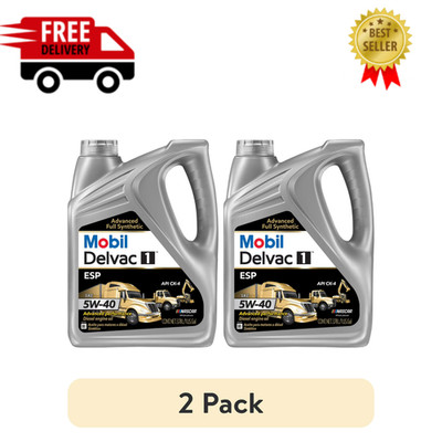 Mobil Delvac 1 ESP 5W-40 Full Synthetic Diesel Engine Oil 1 Gal, 2 Pack