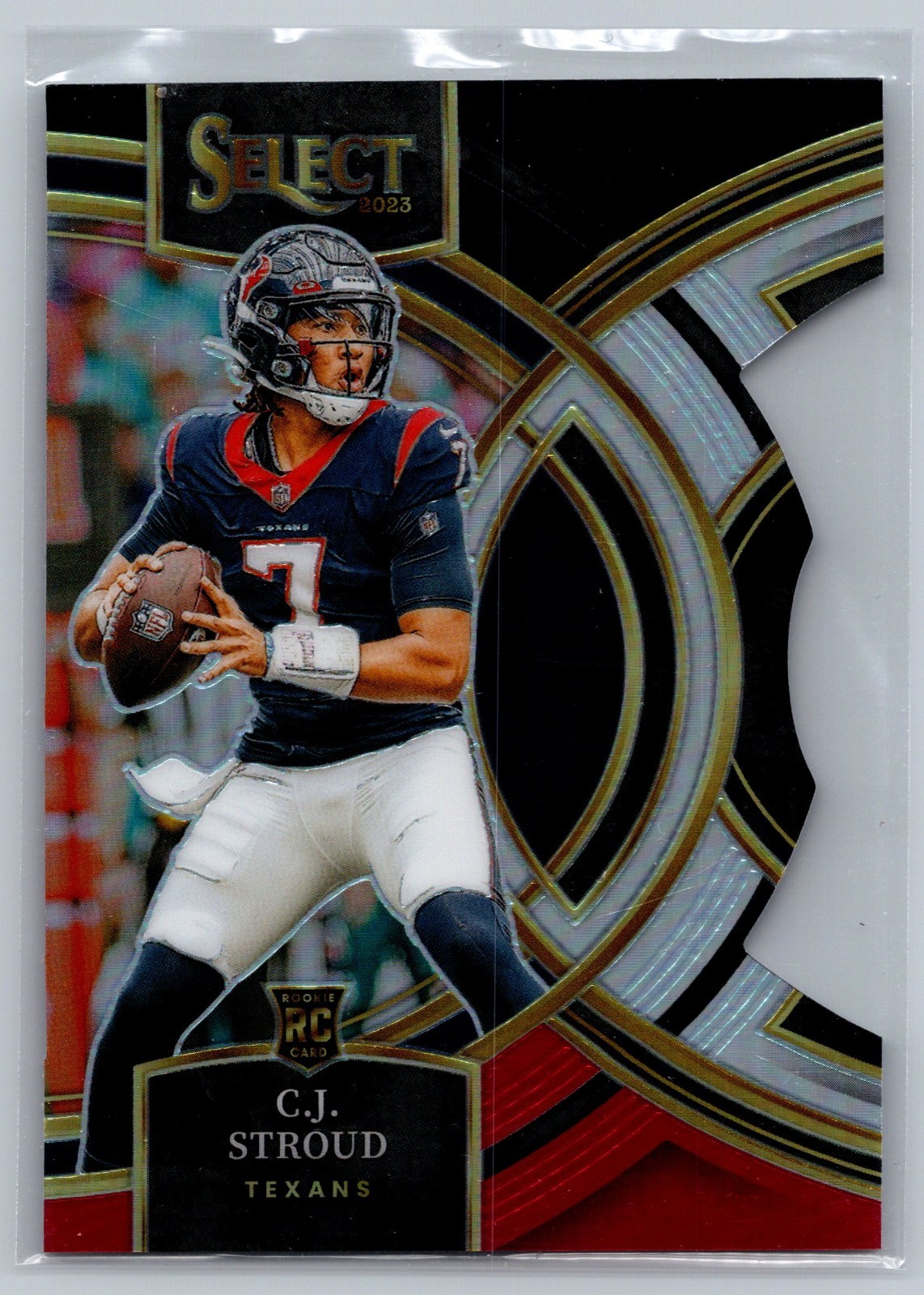 2023 Panini Select Premier Level C.J. Stroud #183 Black & Red Prizm Die-Cut