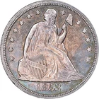 1853 Seated Liberty Silver Dollar $1